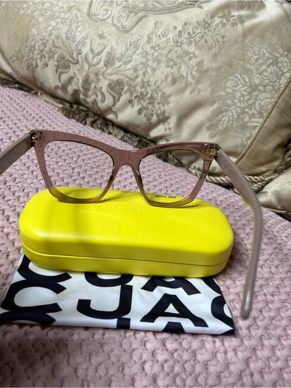 Marc Jacobs MARC 649 Cat Eye Eyeglass Frames Beige Brown 53mm BNWT